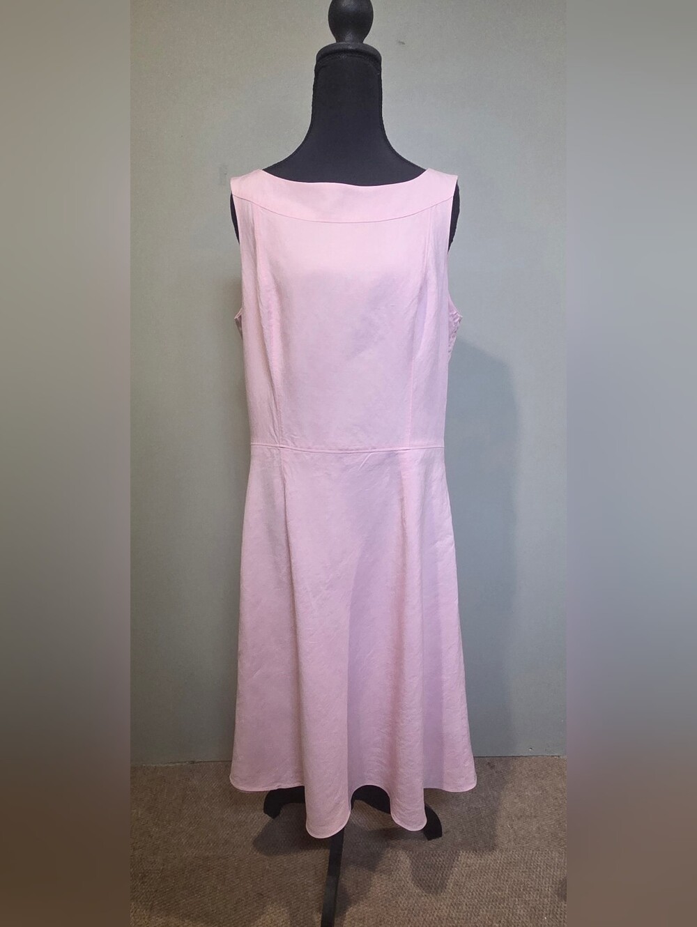 LOFT Soft Pink Sleeveless A-Line Linen Dress